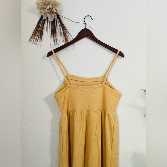 Madewell Cami Button-Front Textured Pickets Midi Dress Size Medium - Picture 6 of 12